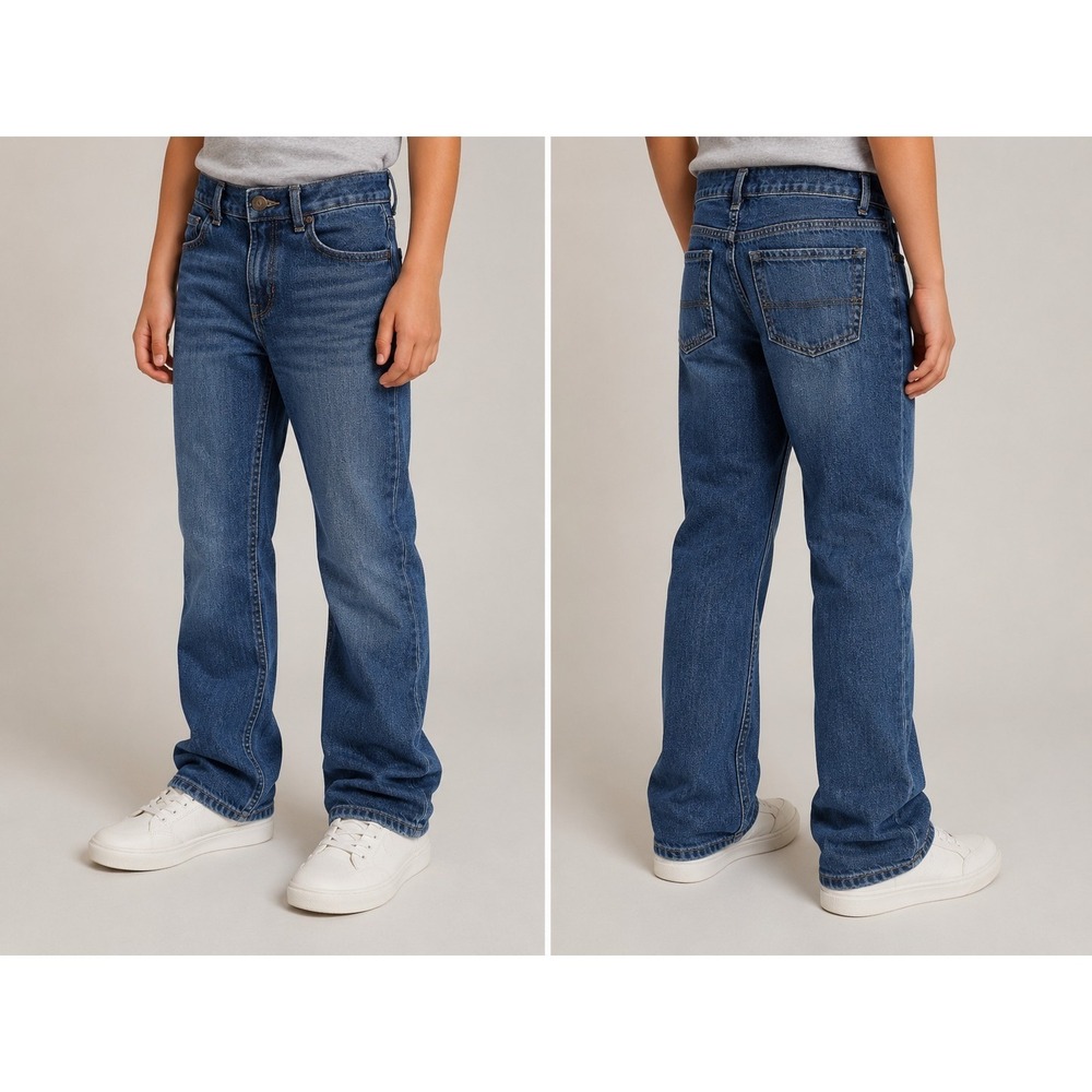 The Children's Place Boys Size 12 Husky Bootcut Jeans Medium Wash Denim